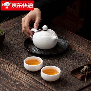 Su shi ceramics suet jade porcelain teapot dehua white porcelain kung fu tea cup one pot two cups mid-autumn festival souvenir tea set