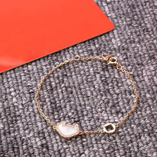 Erli 18k rose gold ruyi necklace for women carnelian and white mother-of-pearl safe lock pendant clavicle chain gift for wife and girlfriend ruyi necklace white mother-of-pearl bracelet