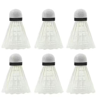 骄瑞塑料羽毛球耐打黄白色尼龙球6只装室内外学生娱乐不易打烂 白色6只装耐打王