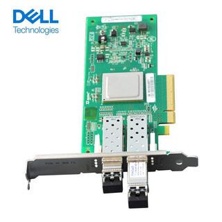 戴尔（DELL）HBA光纤通道卡PCI-E SFP+模块网卡兼容多品牌服务器 Qlogic QLE2562 双端口8GB 含模块 含半高+全高挡片