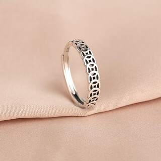 Yijin s925 silver retro ring for women to attract wealth and collect money, personalized design, simple niche opening transfer ring trend, exquisite gift box, qianduoduo ring