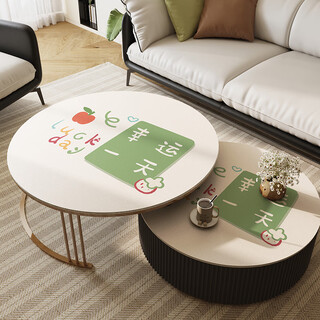 Lilang dining table mat round small round table round coffee table mat no-wash oil-proof and waterproof tablecloth anti-scalding anti-slip mat dining table mat apple lucky diameter 150cm