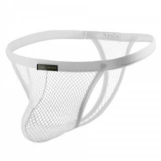 Please confidential shipping men's underwear solid color polyester breathable mesh low rise thong men's seductive xxl white