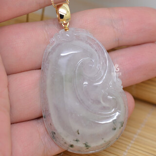 Miling 18k gold buckle simple design large thickened jade pendant button beeswax gold clip buckle jade pendant accessories 18k rose gold