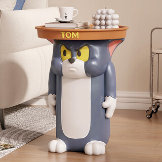Chenyu cartoon tom cat living room tv cabinet sofa side coffee table floor-standing large home decoration move-in new home ornament tom cat side table ornament round head style