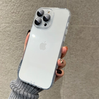 Mu nian comes with dust plug, suitable for apple 15promax mobile phone case, transparent silicone soft shell, iphone15pro with lens film