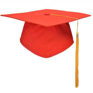 Adult hat 18-year-old high school male and female graduation cap red flat cap adjustable bachelor's hat in stock customized logo red plastic plate lining adult hat adjustable