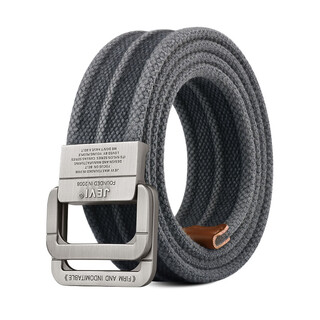 Jevi men's casual belt, fashionable double-ring buckle canvas belt, men's trendy young people, korean version, versatile student cotton belt