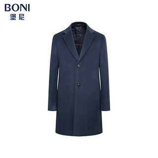Bonny woolen coat men's autumn and winter warm wool cashmere woolen coat men's business casual jacket gray blue 175