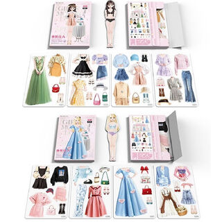 Cc beauty magnetic stickers princess dress up stickers children student girls stickers magnetic toys 4 years old repeat girls diy dress up beauty-qiqi+irene