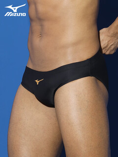 美津浓（MIZUNO）三角泳裤男士专业竞速训练2024新款速干抗氯游泳裤游泳装备 N2CBB106 黑金系列 M