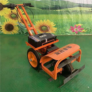 Multifunctional electric weeder and trencher for small household use. agricultural cultivator and electric weeder for small household use. double-wheel knife 37 with lithium battery. delivers ditching + soil plowing.