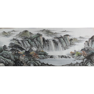 Vinoa small six-foot chinese painting landscape ink painting hand-painted cornucopia bedroom living room study background decorative painting 01 small six-foot painting heart 180*70cm signed and stamped