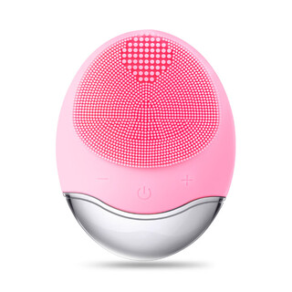 Ecological chain same style facial cleansing device pore cleaner electric silicone massage ultrasonic device goddess device facial cleansing massage breast cleansing device peach powder