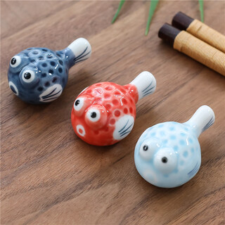 Runkailin 3 types of chopstick holders, chopstick holders, japanese-style ceramics, cute chopstick pillows, japanese creative pen holders, chopstick holders, dining tables, puffer fish three-color pack