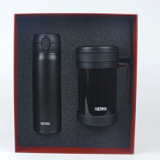 Thermos tcmf office thermos cup gift box set graduation gift for teacher set high-end holiday gift customized logo 500ml black water cup + 500ml filter office cup