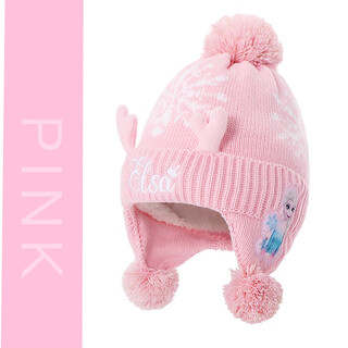 Disney princess elsa baby hat children's ear protection hat autumn and winter cute girls plus velvet knitted hat disney girls