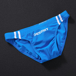 Desmiit narrow triangle swimming briefs men's beachside sexy professional low-waist hot spring swimsuit men's large size quick-drying swimming briefs blue 2xl
