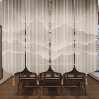 Tianxixiang screen curtain chinese style rolling curtain tea room semi-transparent screen door curtain soft partition curtain blackout sunshade lifting partition curtain banjingshan customized products do not place orders directly, contact customer service for customization