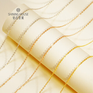 Diamond family 18k gold necklace women's clavicle chain cross chain rose gold/silver white about 0.7g versatile and stackable simple cross chain k red rose gold/0.7g