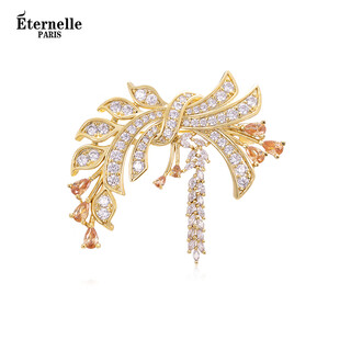 Eternelle french eternal wheat brooch women's high-end jewelry lapel pin buckle corsage birthday gift bright gold
