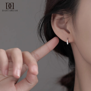 Daisy dream999 pure silver water drop earrings for women with pierced ears, high-end earrings, 2025 new style, light luxury niche earrings, small size 999 silver water drop earrings
