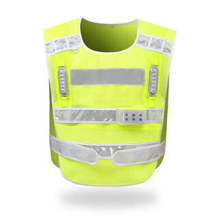 Shantou lincun led with light reflective vest vest flash construction safety clothing reflective night riding high-speed flash light fluorescent yellow