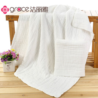 Cat baby bath towel cotton gauze soft absorbent newborn cover blanket newborn baby bath bag children's towel quilt single pack white 6-layer 110110 stretch bath towel