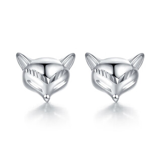 Jincaifu pt950 cute fox platinum earrings boutique fashionable platinum women's earrings platinum fox earrings about 2.6g