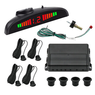Lutu bus truck reversing radar 12v-24v universal front detection blind area parking real voice buzzer switching alarm rear 4 detection 14.2 meters