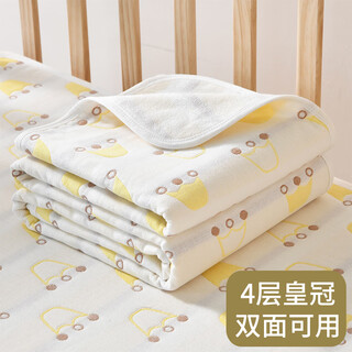 Deyou baby diaper pad pure cotton breathable waterproof baby washable large size gauze sheet newborn care aunt pad yellow crown 4-layer gauze style urine barrier waterproof 70x120cm