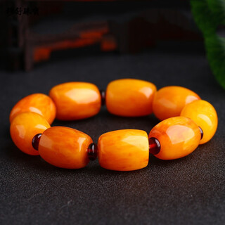 The ultimate baltic sea natural old beeswax bracelet for men and women, gold twisted honey unoptimized raw stone amber bracelet with certificate, old beeswax barrel bead bracelet (men's style)