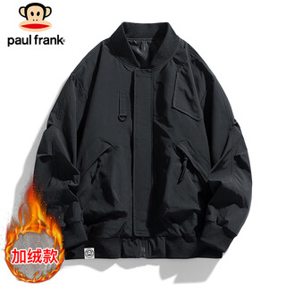 Paul frank jacket men's autumn and winter trendy casual workwear jacket men's american pilot men's black velvet 2xl