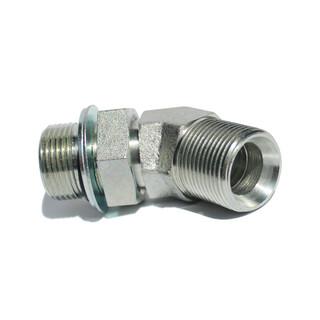 Excavator fast hydraulic oil pipe elbow adjustable external wire transition joint 45 degrees lengthened excavator joint plug 1.2 inches