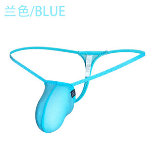 Buffny men's low-waist sexy thin ice silk pure desire thong plus size men's underwear sky blue l 60kg-70kg