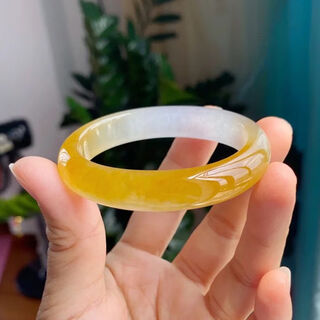 Ancient burmese imported yellow dragon jade bracelet, ice jade bracelet for women, natural jade, topaz, jade, yellow jade, gold silk jade, inner diameter 53-54