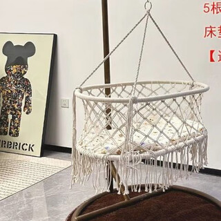Shantou lincun chaoshan cradle baby newborn electric non-manual cradle soothing cradle hammock electric baby baby single cradle (with tie rope) a style tassel (the main rope can be adjusted in height)