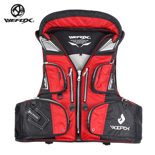 Wefox taiwan weihu nian's new fishing and sea fishing life jacket, outdoor fishing vest, multi-functional rock fishing vest, black and red xl size