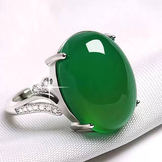 Mi yan s999 silver ring women's chrysoprase agate fashionable silver open ring as a gift for mom 999 silver jade ring about 3 grams