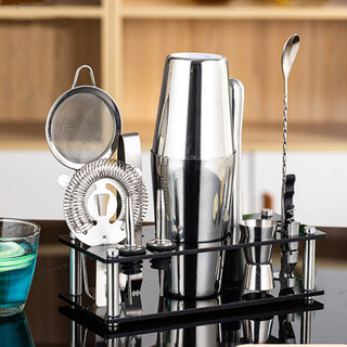 Crytaljulia shaker set shaker pot boston cocktail hand-made lemon tea milk tea tool hand shaker boston 11-piece set