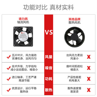 Delixi cabinet cooling exhaust fan industrial 380v electric cabinet small axial flow fan 220v high speed and powerful 254*89 220v ball