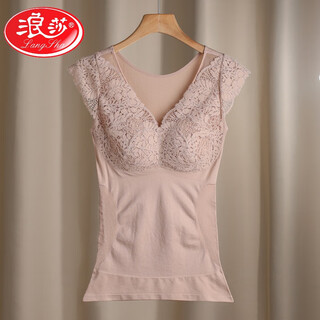 Langsha (langsha) shapewear upper body bra-free tummy control waist vest body shaping underwear shaping warm corset top for women skin color l (weight 121-140jin jin equals 0.5 kg)