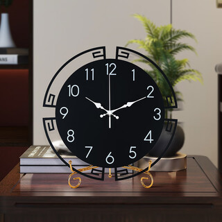 Puduo clock decoration home decor new chinese style table clock living room desktop pendulum clock art clock table clock tv cabinet atmospheric internet celebrity ornament desktop clock large size 30*32cm