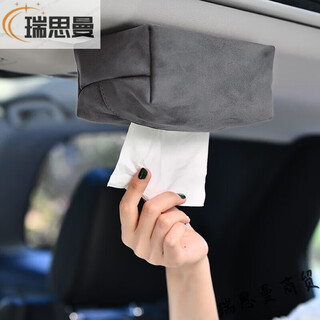 Runhua new year's high-looking car roof tissue box magnetic car tissue box automatic ceiling-mounted car sunroof tissue box hanging car thickened suede elephant gray