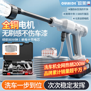 Oled car washing machine high-pressure water spray gun pump household lithium battery electric wireless powerful flushing cleaning yard artifact complete set