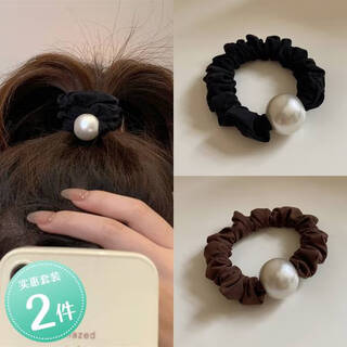 Chimera (chimera) simple headband for women, 2 pieces of high elastic ball hair accessories, headband, large intestine hair ring, ponytail hair rope