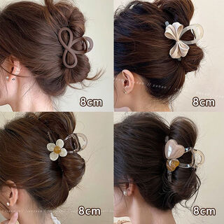 Suyi embroidered hair clip for women with small hair volume 2024 new style hairpin for hair on the back of the head, medium hair shark clip headdress, medium size four-piece set 1, suitable for sisters with small hair volume