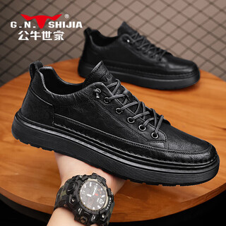 Bull family men's shoes 2025 autumn and winter new casual leather shoes men's british business shoes versatile commuting sports shoes