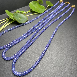 Lierui natural tanzanite necklace blue purple gemstone necklace bracelet faceted plate beads diy handmade beaded semi-finished products high quality 4 5.3 mm long approximately 42 44 tower chain 17