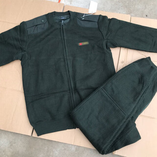 Itatoyes fleece jacket and trousers suit for men in cold areas, plus velvet and thickening for winter, new fleece jacket and trousers, warm and cold-proof cotton trousers, olive green velvet jacket and trousers 175/92-96